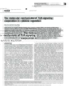 The molecular mechanisms of TLR-signaling cooperation in cytokine regulation