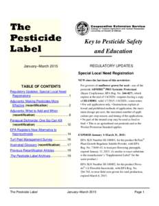 The Pesticide Label Key to Pesticide Safety and Education
