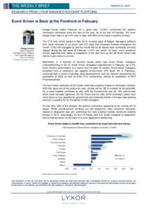 THE WEEKLY BRIEF  MARCH 02, 2015 RESEARCH FROM LYXOR MANAGED ACCOUNT PLATFORM