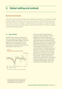 Page 9  2.	 Global setting and outlook External environment Tail risks in major advanced economies have diminished over the past six months but growth remained sluggish. Fiscal drag is set to play a more prominent role f