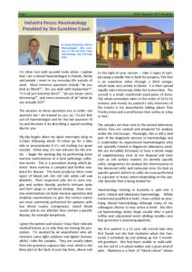 ADHA September 2013 Newsletter  Page 1 Industry Focus: Haematology Provided by the Sunshine Coast