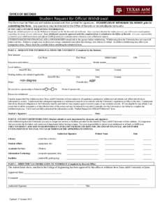 OFFICE OF RECORDS  St Student Request for Official Withdrawal