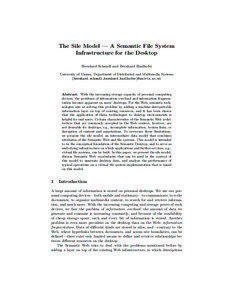 The Sile Model — A Semantic File System Infrastructure for the Desktop Bernhard Schandl and Bernhard Haslhofer