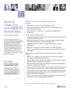 Abuse in Same-Sex and LGBTQ relationships  Abuse In Same-Sex and