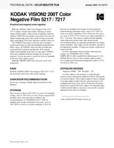 January 2004 • H-1-5217t  TECHNICAL DATA / COLOR NEGATIVE FILM KODAK VISION2 200T Color Negative Film