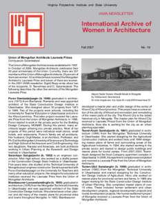 Virginia Polytechnic Institute and State University  IAWA NEWSLETTER International Archive of Women in Architecture
