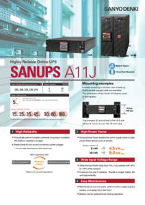 5 kVA  Highly Reliable Online UPS Input / Output AC [Single-phase 2-wire]