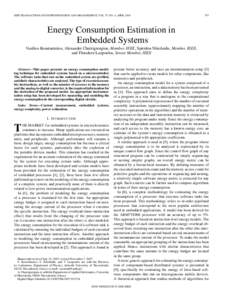IEEE TRANSACTIONS ON INSTRUMENTATION AND MEASUREMENT, VOL. 57, NO. 4, APRILEnergy Consumption Estimation in Embedded Systems