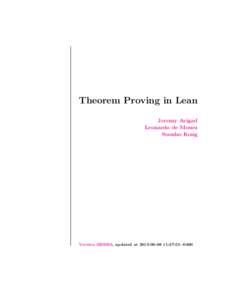 Theorem Proving in Lean Jeremy Avigad Leonardo de Moura Soonho Kong  Version df39393, updated at:37: