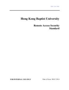 ISSC-2013-P01  Hong Kong Baptist University Remote Access Security Standard