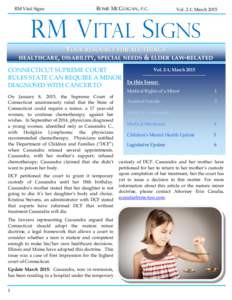 RM Vital Signs  ROME MCGUIGAN, P.C. Vol. 2-1; March 2015