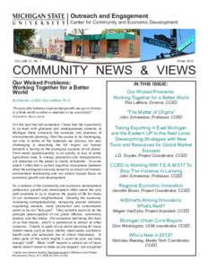 Outreach and Engagement  Center for Community and Economic Development VOLUME 21, NO. 1