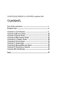 COURTHOUSE INDEXES ILLUSTRATED, publishedCONTENTS LIST OF ILLUSTRATIONS ......................................................... X INTRODUCTION ....................................................................