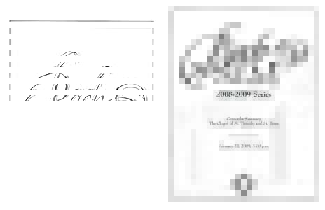 Bach at the Sem | February 2009