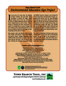 Town Branch Trail  Environmental Education Sign Project I