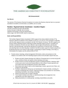 Forestry Jobs in America - The American Chestnut Foundation is