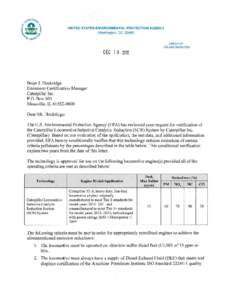 December 19, 2012 Letter, Letter from EPA to Caterpillar, Inc. (December  2012)
