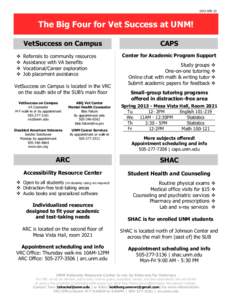 2013 APR 23  The Big Four for Vet Success at UNM! VetSuccess on Campus  