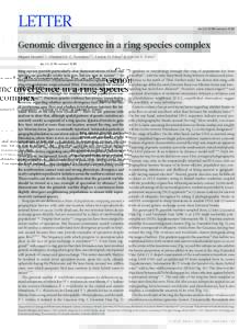 LETTER  doi:nature13285 Genomic divergence in a ring species complex Miguel Alcaide1,2, Elizabeth S. C. Scordato3,4, Trevor D. Price3 & Darren E. Irwin1