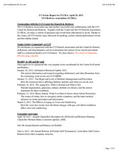 UCIrvineReport4doc:09 PM UC Irvine Report to CUCRA- April 28, 2011 UCI Retirees Association (UCIRA)