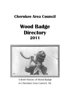 Cherokee Area Council  Wood Badge Directory 2011