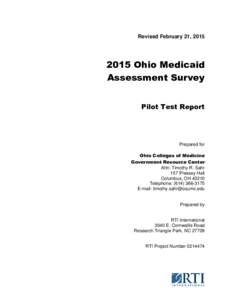 Revised February 21, Ohio Medicaid Assessment Survey Pilot Test Report