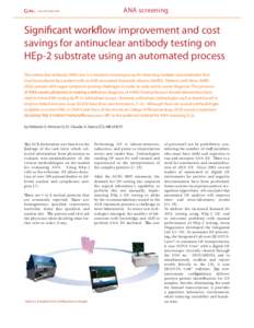 ANA screening  – Dec 2015/Jan 2016 ow improvement and cost savings for antinuclear antibody testing on