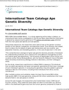 International Team Catalogs Ape Genetic Diversity  1 of 3 http://www.genomeweb.com/print