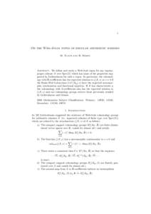 1  ´tale topos of regular arithmetic schemes On the Weil-e M. Flach and B. Morin