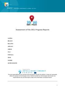 Assessment of the 2011 Progress Reports  AUSTRIA BELGIUM BULGARIA GERMANY