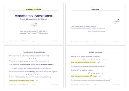 Chapter 3: Infinity  Quotation Algorithmic Adventures From Knowledge to Magic