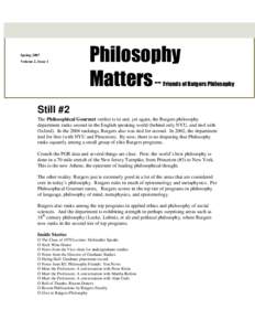 Spring 2007 Volume 2, Issue 1 Philosophy Matters --
