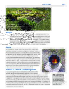 Volume XXXII, Issue 1  Page 33 Biochar for Carbon Sequestration: Investigation and Outreach