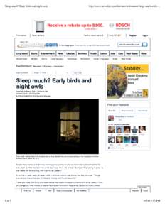 Sleep much? Early birds and night owls