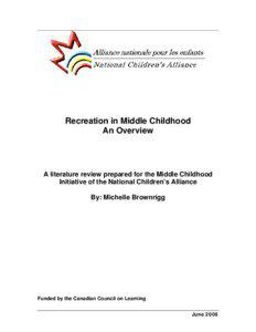 Recreation in Middle Childhood An Overview