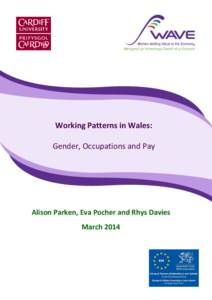Working Patterns in Wales: Gender, Occupations and Pay Alison Parken, Eva Pocher and Rhys Davies March 2014