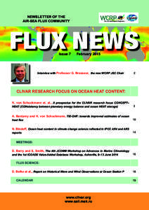 NEWSLETTER OF THE AIR-SEA FLUX COMMUNITY Issue 7  February 2015