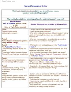 Heat and Temperature Review