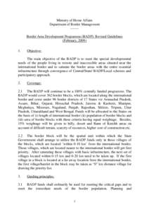Border Area Development Programme (BADP): Revised Guidelines (February,2009)