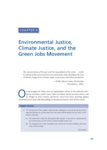 CHAPTER 9  Environmental Justice, Climate Justice, and the Green Jobs Movement