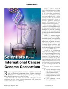 [ General News ]  Scientists Form International Cancer Genome Consortium