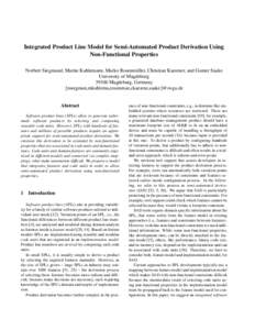 Integrated Product Line Model for Semi-Automated Product Derivation Using Non-Functional Properties