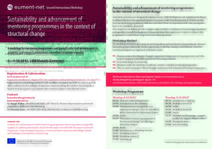 Second International Workshop  Sustainability and advancement of mentoring programmes in the context of structural change