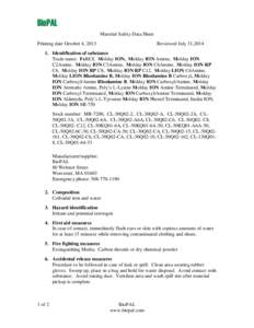 BioPAL Material Safety Data Sheet Printing date October 4, 2013 Reviewed July 31,2014