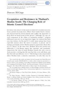 Government and Opposition, Vol. 45, No. 1, pp. 93–113, 2010 doi:j01305.x Duncan McCargo Co-optation and Resistance in Thailand’s Muslim South: The Changing Role of