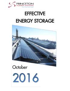 EFFECTIVE ENERGY STORAGE October  INTRODUCTION