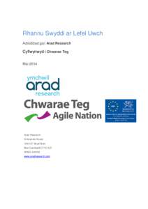 Rhannu Swyddi ar Lefel Uwch Adroddiad gan Arad Research Cyflwynwyd i Chwarae Teg Mai 2014
