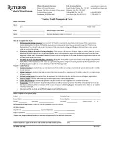 Transfer Credit Preapproval Form