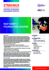 NICF-COBIT 5 FOUNDATION COURSE About COBIT 5  Duration