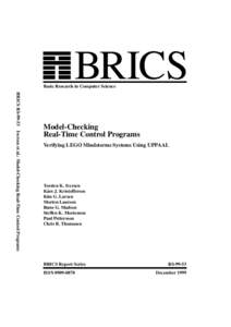 BRICS  Basic Research in Computer Science BRICS RSIversen et al.: Model-Checking Real-Time Control Programs  Model-Checking